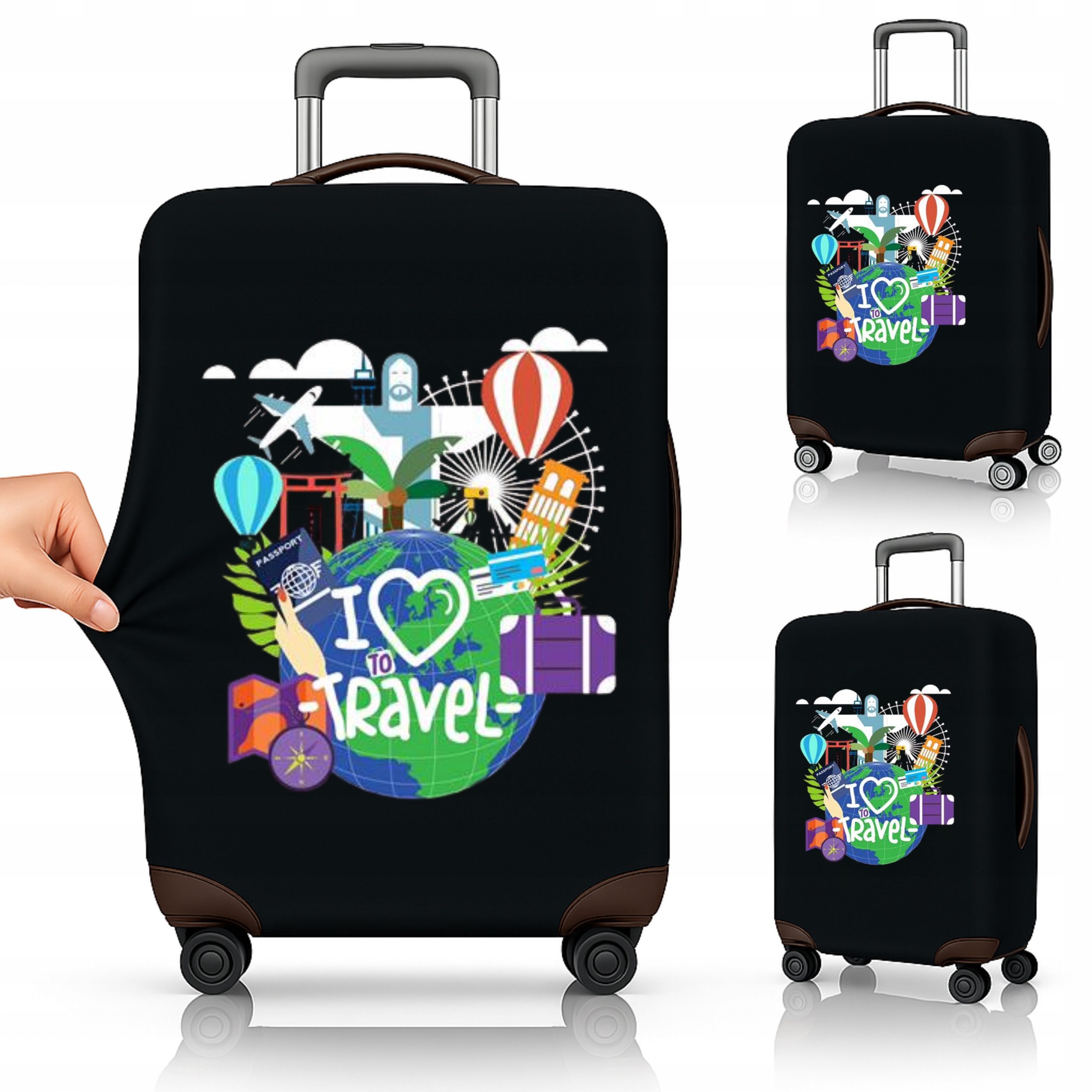 Pokrowiec Ochronny na Walizkę Podróżną Duża L Etui Bagaż 70x50x30cm P6