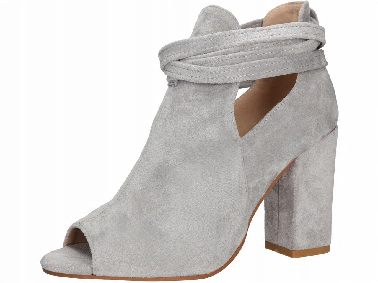 

Botki Buty Damskie Wiosenne Peep Toe Słupek r 38
