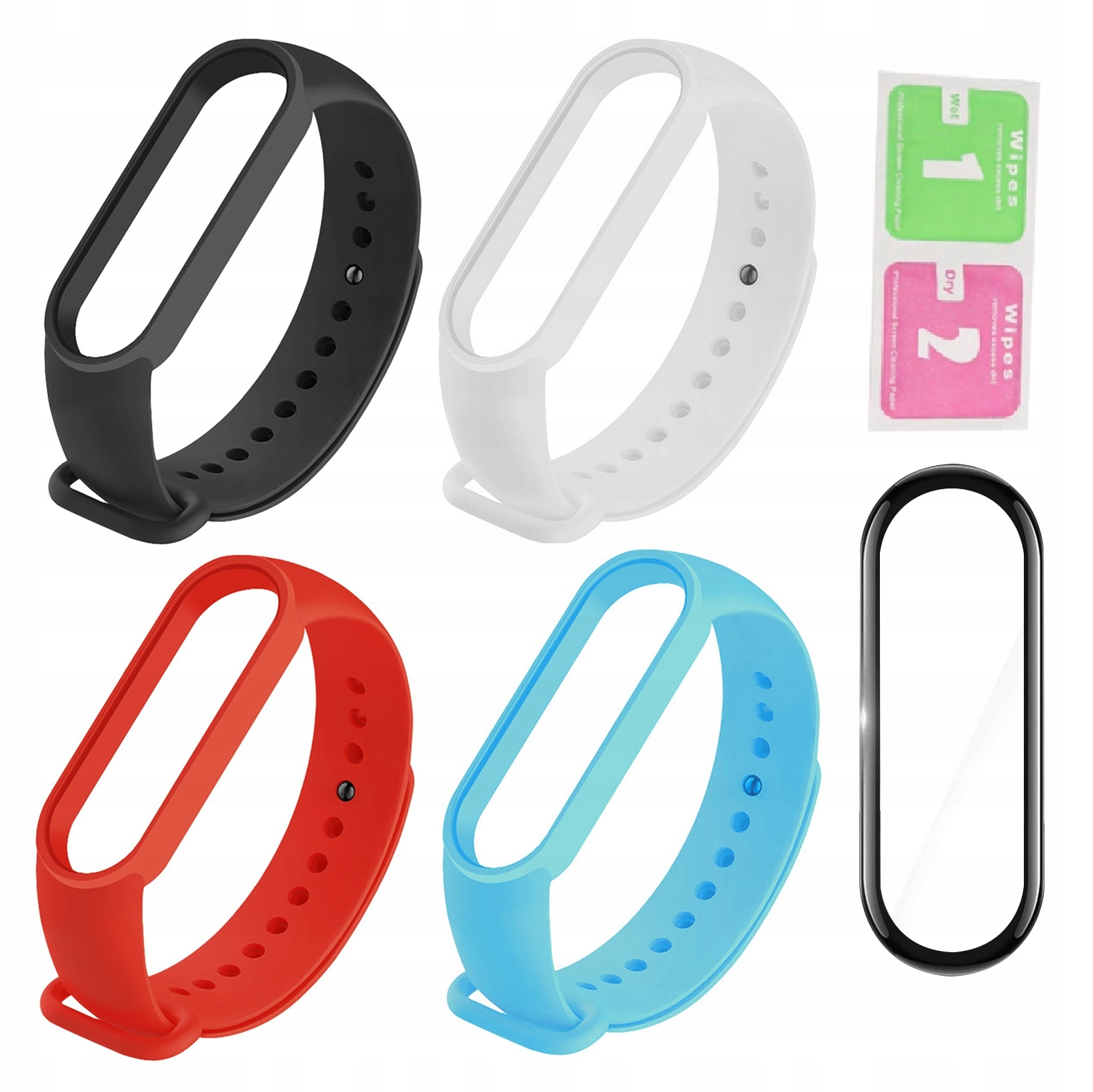 

Opaska Zamienna do Xiaomi MI Band 5 4szt+ Folia 3D