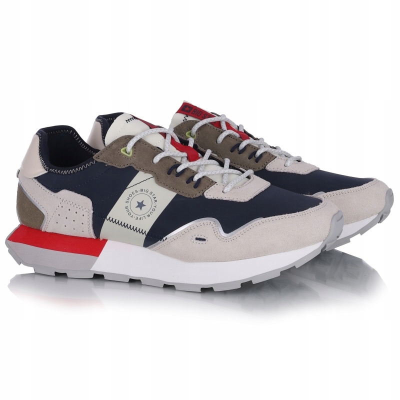 Sneakersy męskie Big Star RR174474 Navy kolorowe Eko Skóra R.43