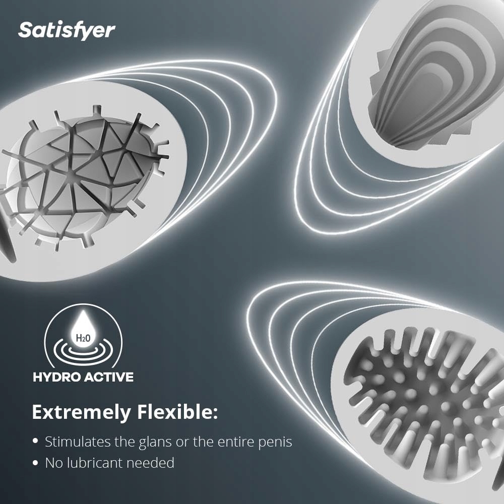 SATISFYER Zestaw Masturbatorów Jajek 3 Sztuki Hydroaktywne TPE — miniatura 2