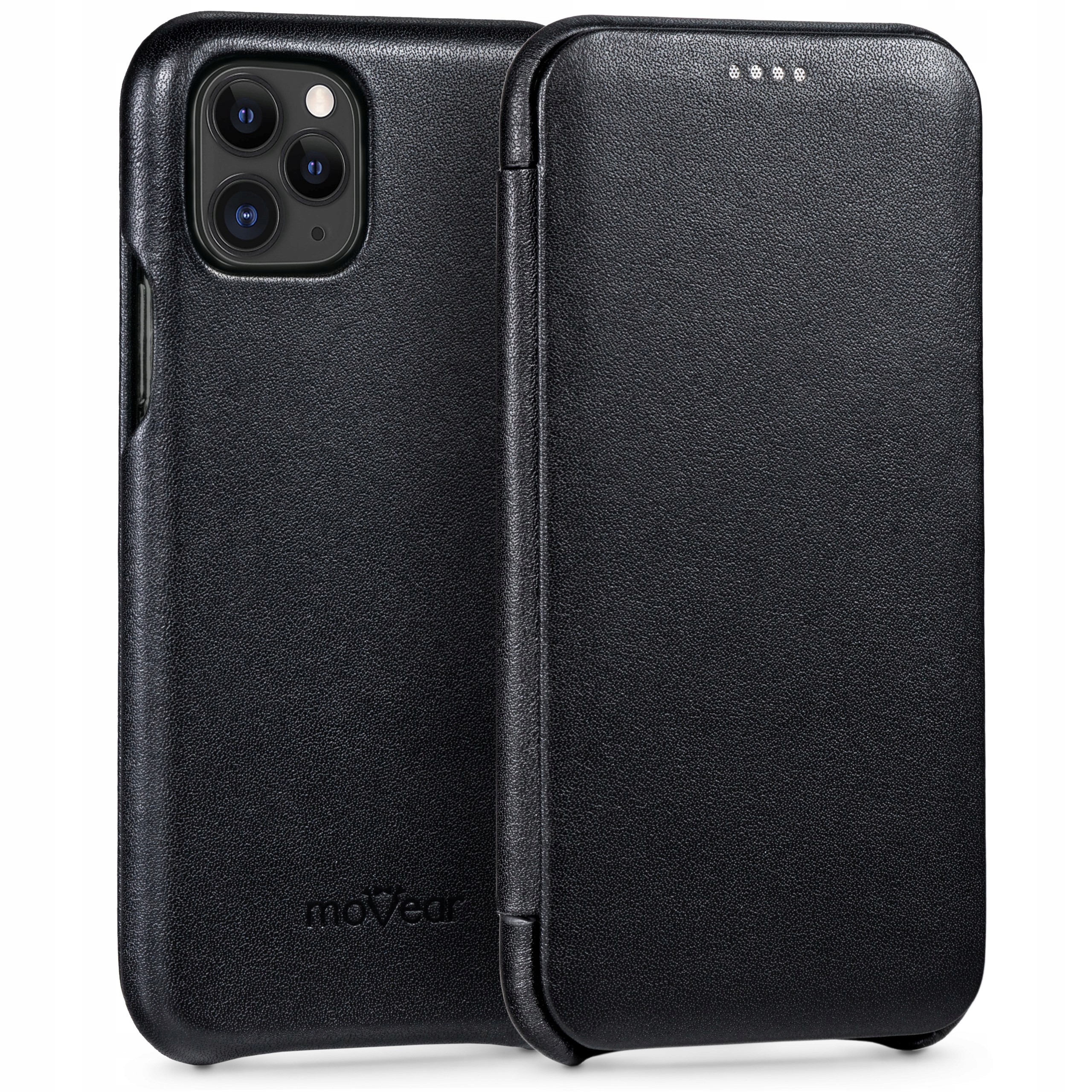 Pouzdro na iPhone 11 Pro kožené Obal slim case book černé Movear