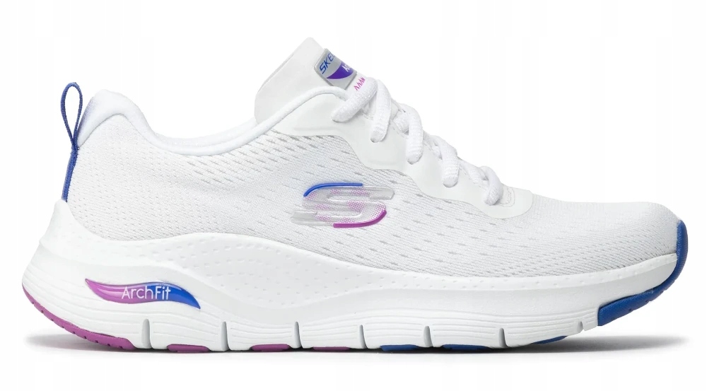 Bílé Sportovní Dámské Boty, Pohodlná Síťovina, Módní Na Běhání, Skechers, Velikost 36