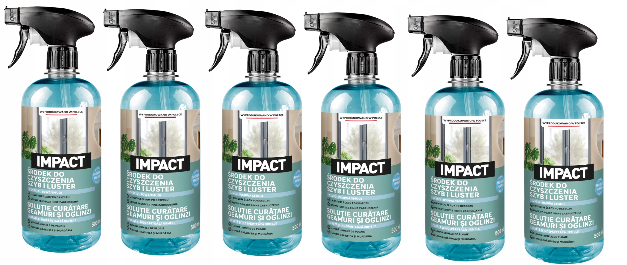 6x Čistič skel a zrcadel 0.5 l Impact
