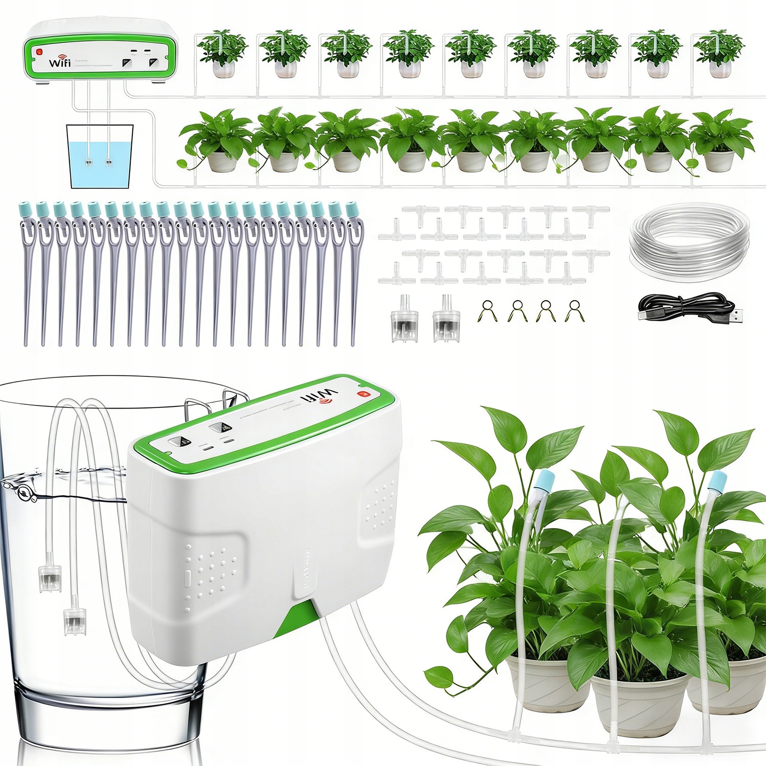 Sada Automatického Zavlažování, 20 Pokojových Rostlin, LCD displej