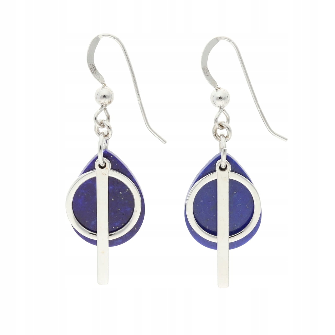 Náušnice s lapisem lazuli, stříbrné