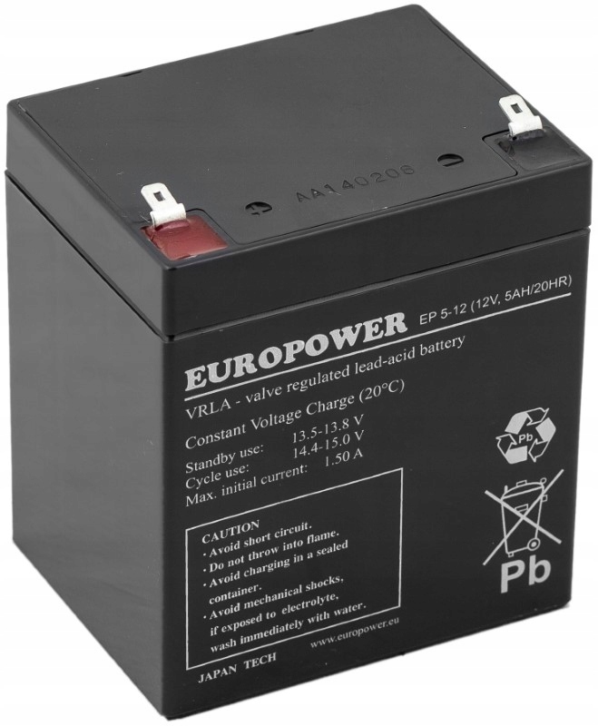 Akumulator Bateria Agm Vrla Europower Ep 5Ah 12V EP5-12 EP5 Awaryjny Ups
