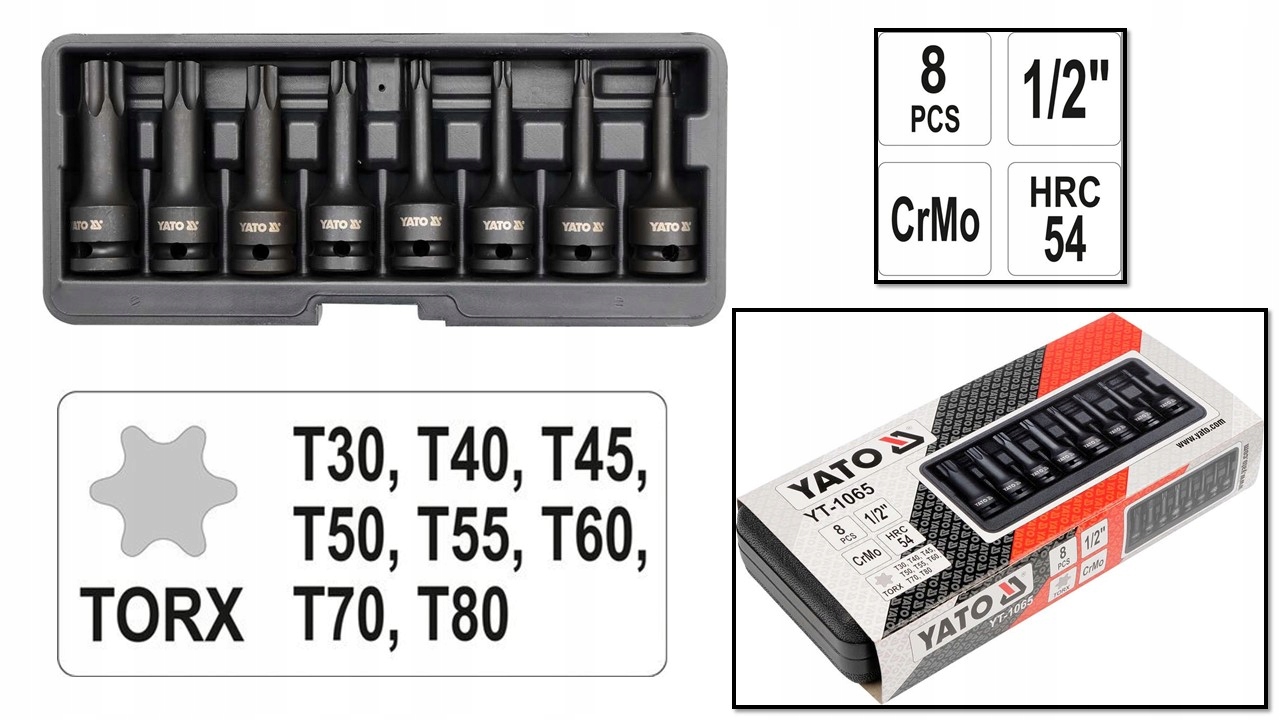 НАБОР ТОРЦЕВЫХ КЛЮЧЕЙ TORX YATO