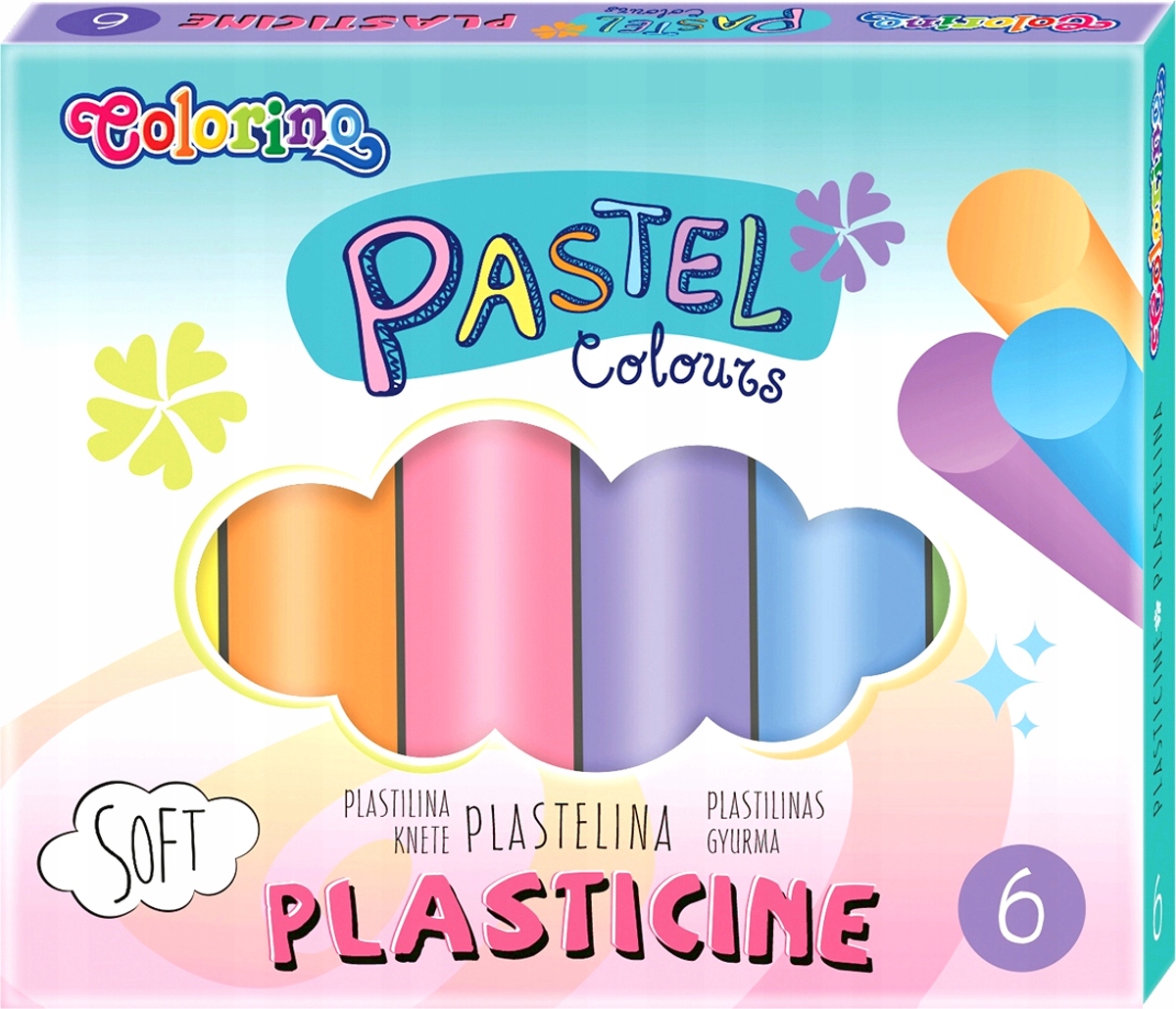 PLASTELINA PASTELOWA 6 KOLORÓW COLORINO-4972