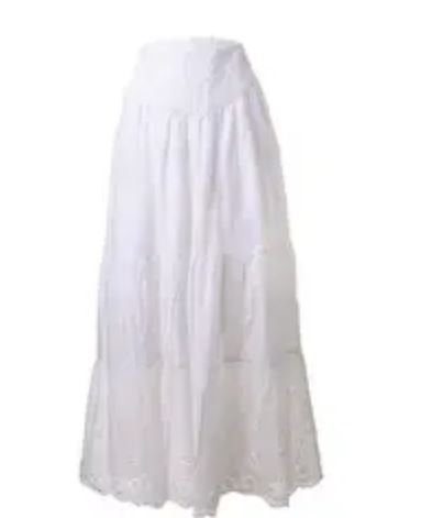 Ble Sukně maxi bílá guma v pase one size 120 cm 100% bavlna