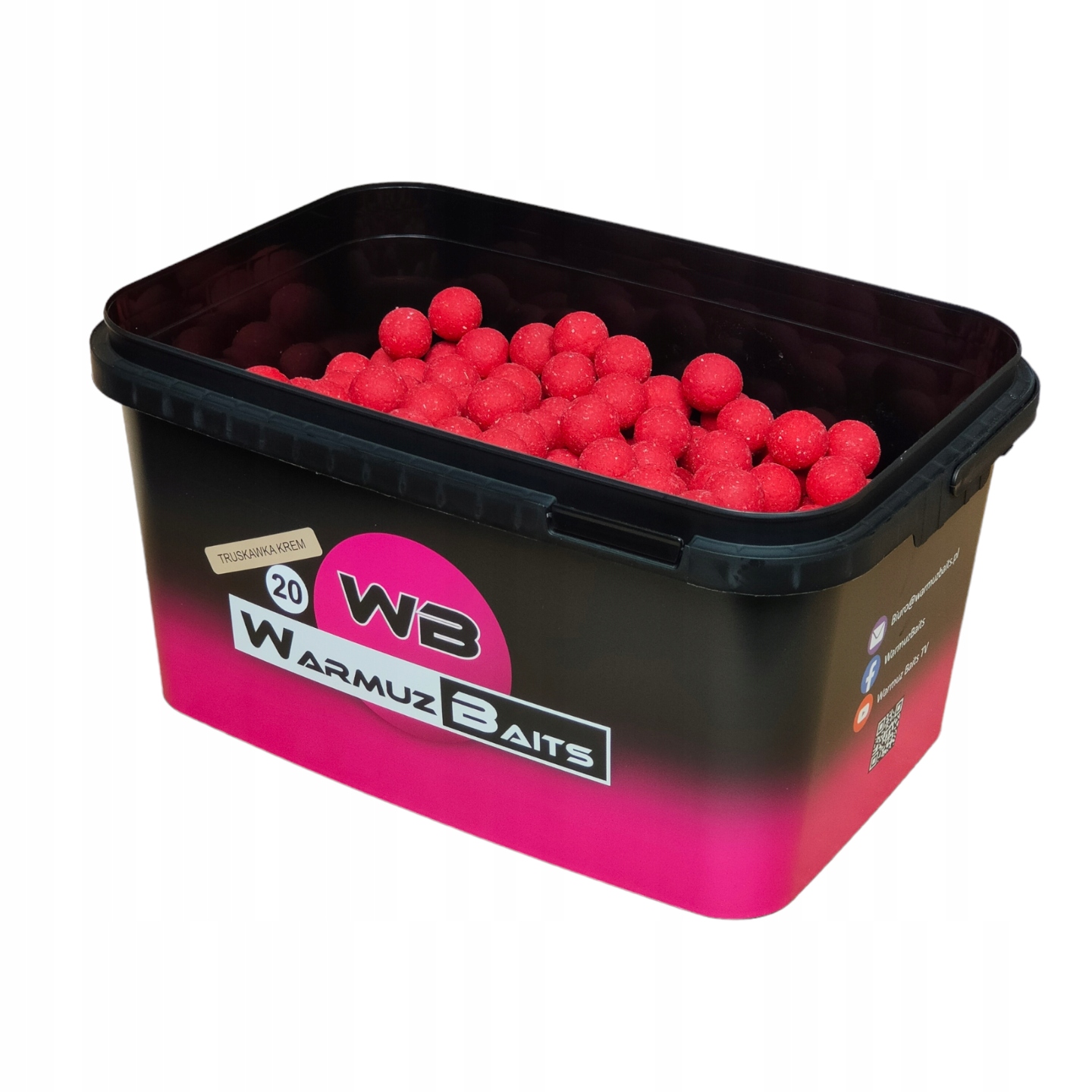 Boilies Warmuz Baits Jahoda Krém 3kg 20mmKBELÍK na kapra a amura