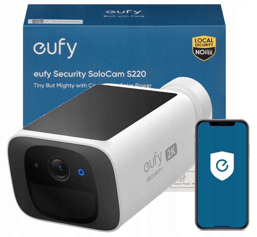 Solární Kamera Eufy Solocam S220 Wifi 2K Hd Mikrofon Reproduktor Alexa 8GB Ai
