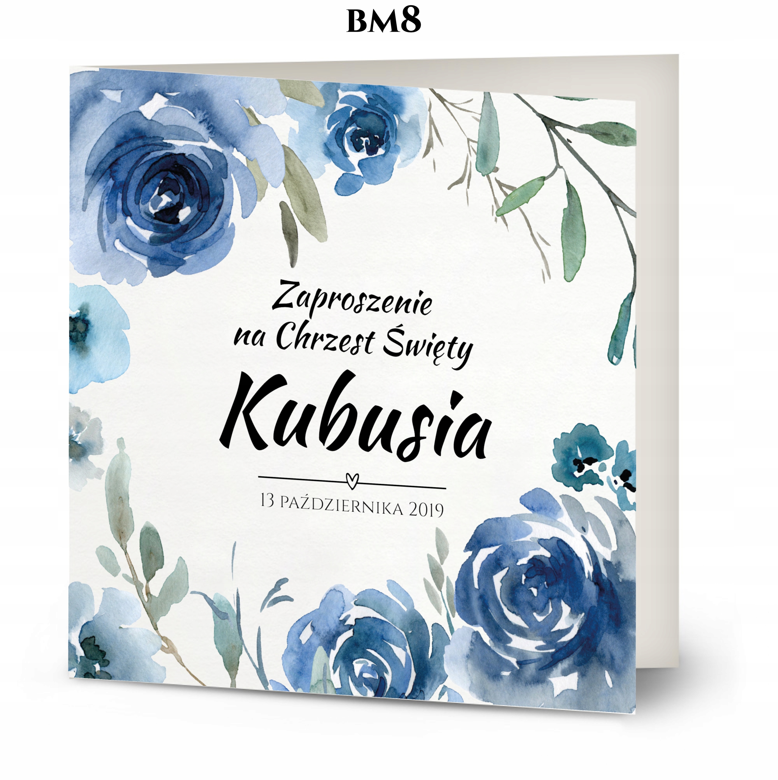 Zaproszenia CHRZEST różne wzory personalizacja Kolor biały