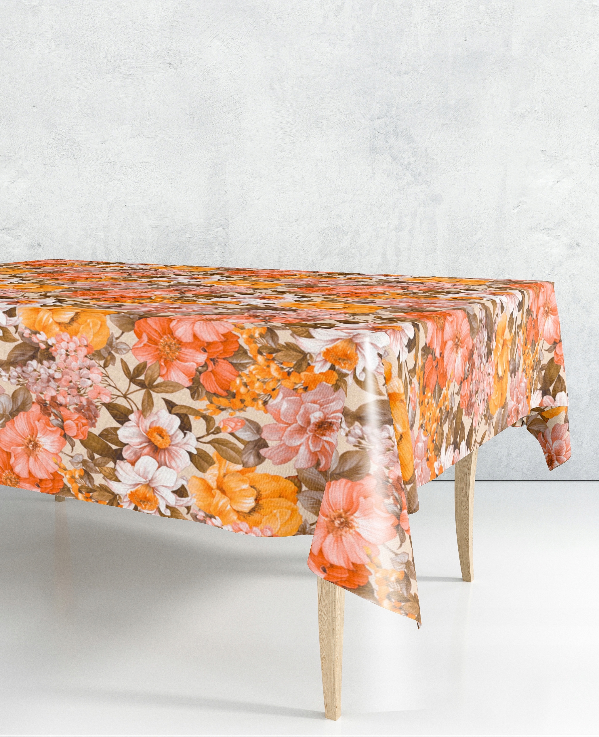 CERATA NA STÓŁ OBRUS NA WŁÓKNINIE KOLOROWE KWIATY 140x150