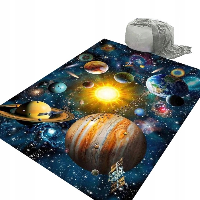DYWAN ELEGANCKI KOSMOS GRAFIKA PLANETY DO SALONU 140x200