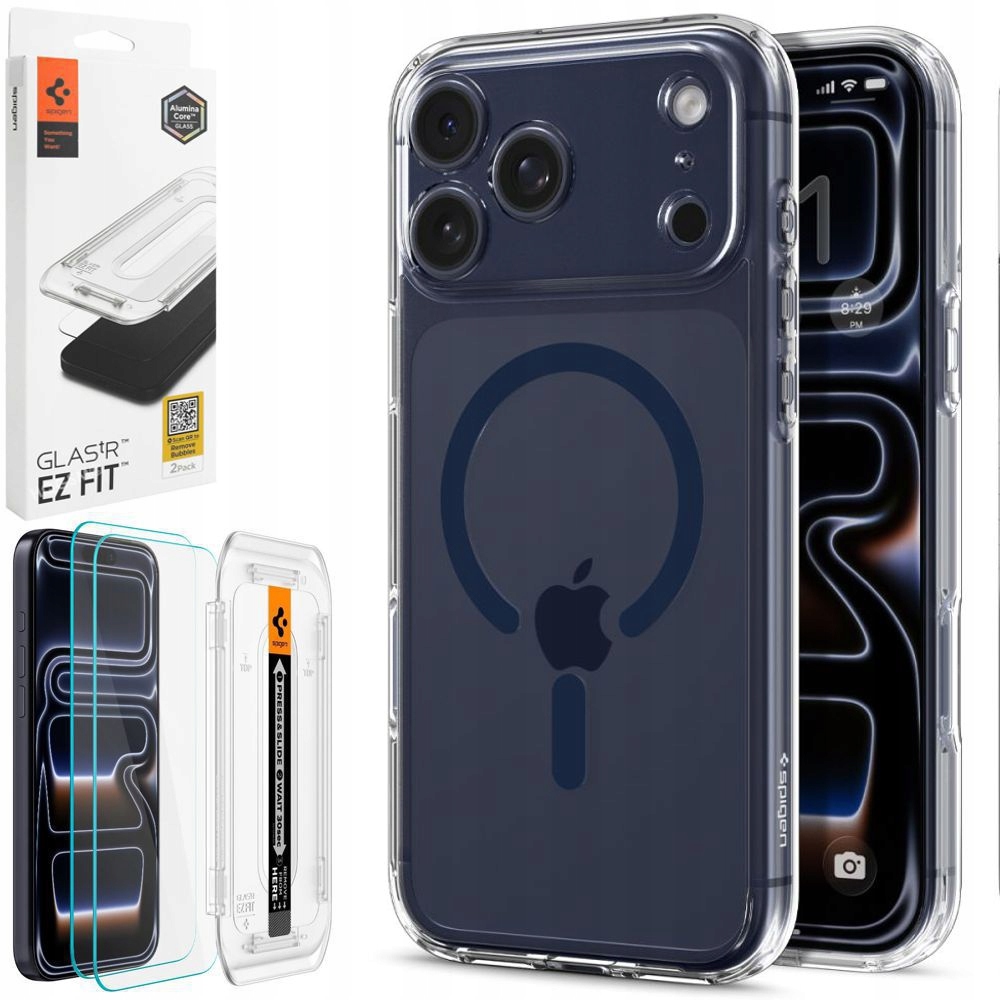 Spigen: Pouzdro Ultra Hybrid MagSafe Blue 2x Sklo pro iPhone 17 Pro Max