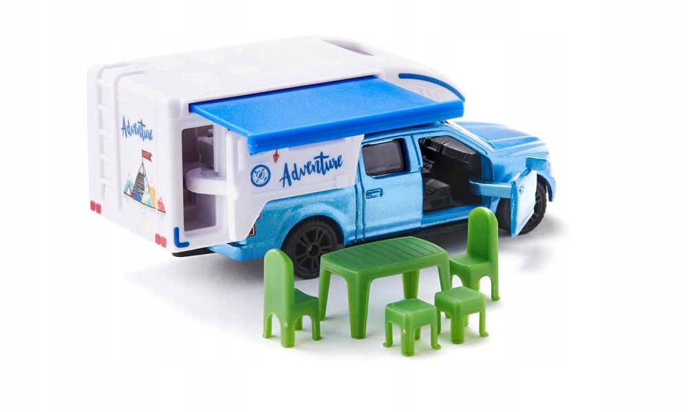 

1693-SIKU Metal Ford F150 Pick-up Camper 3+