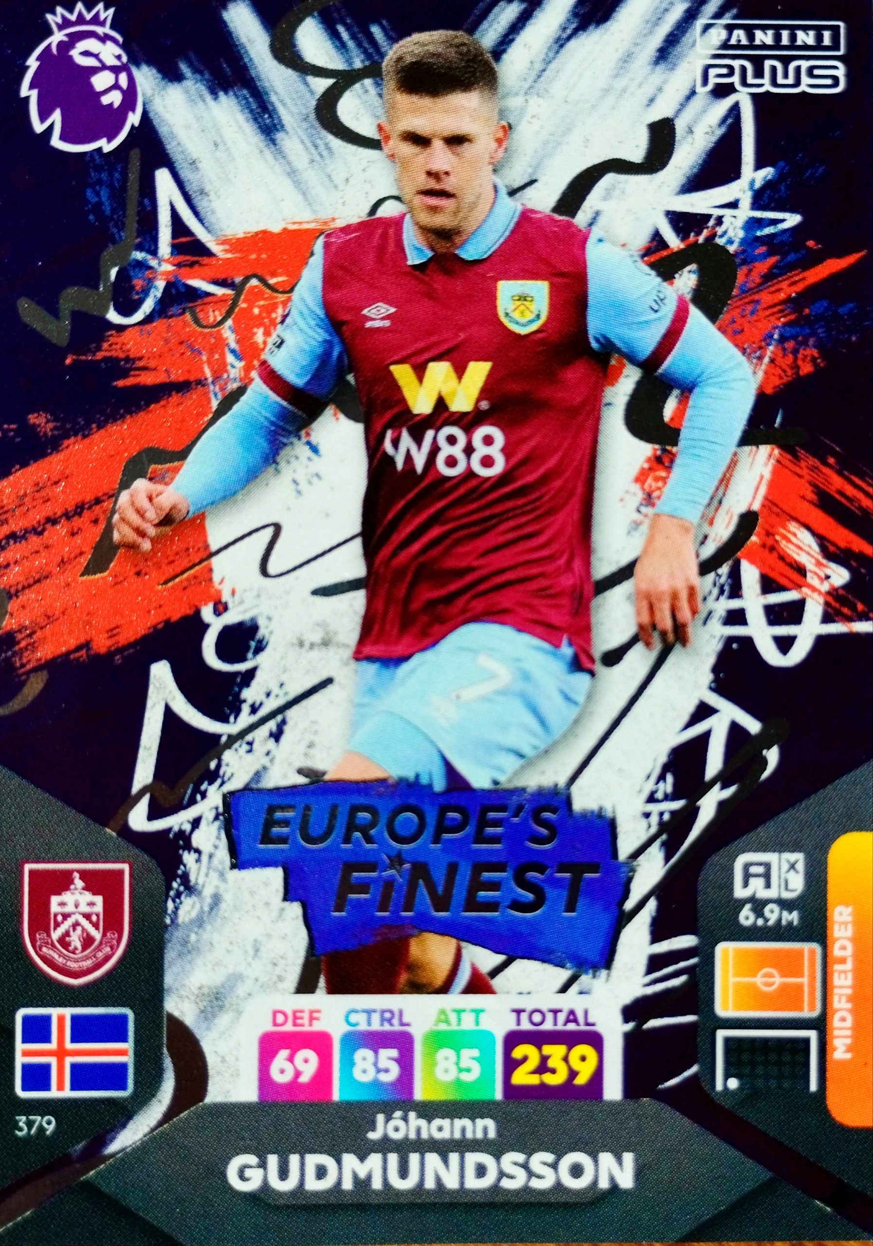 Premier League 2024 Plus Europe's Finest 379 Gudmundsson Burnley