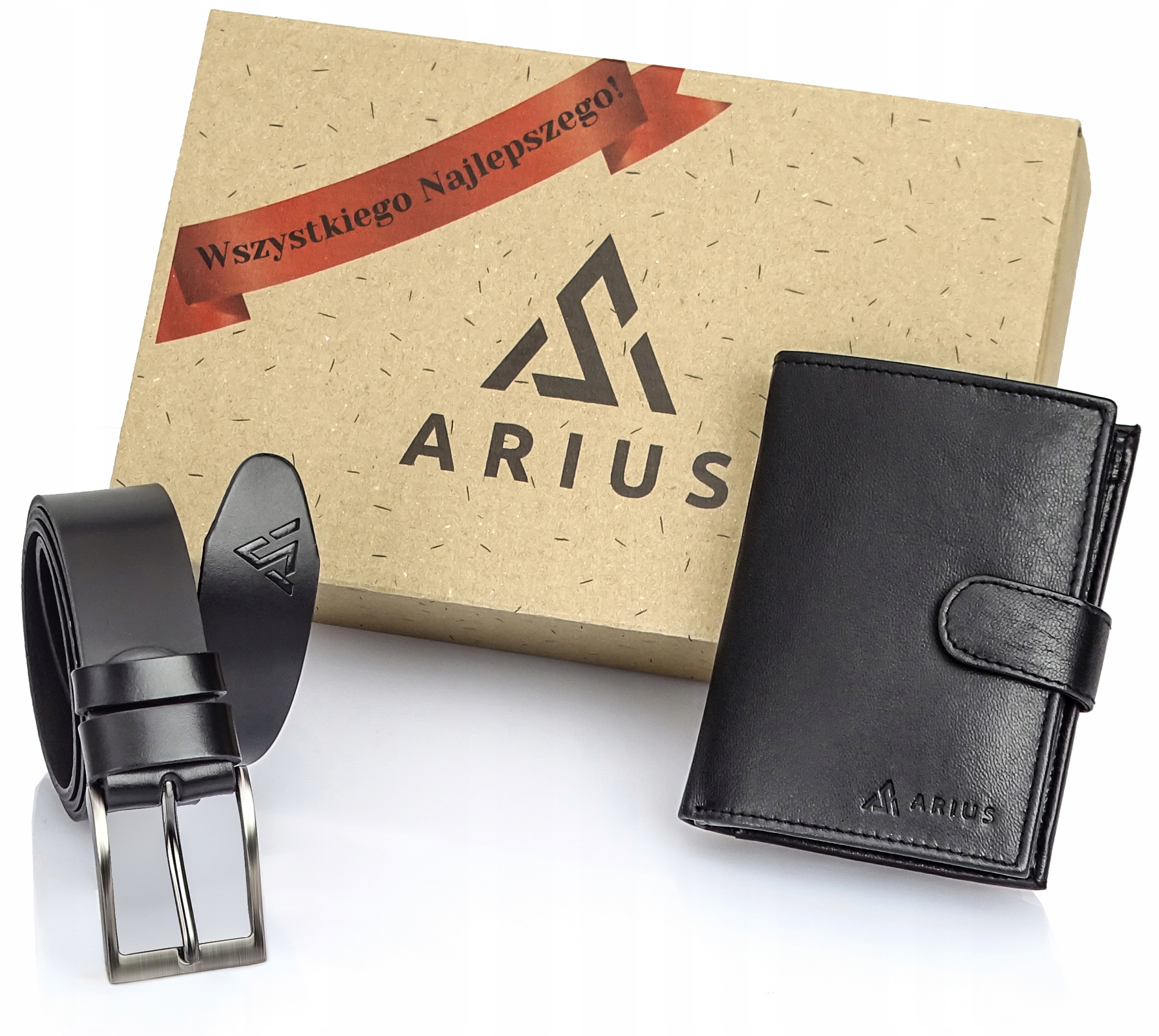 Dárková Sada pro Chlapce kožený opasek Módní a Peněženka ochrana karet