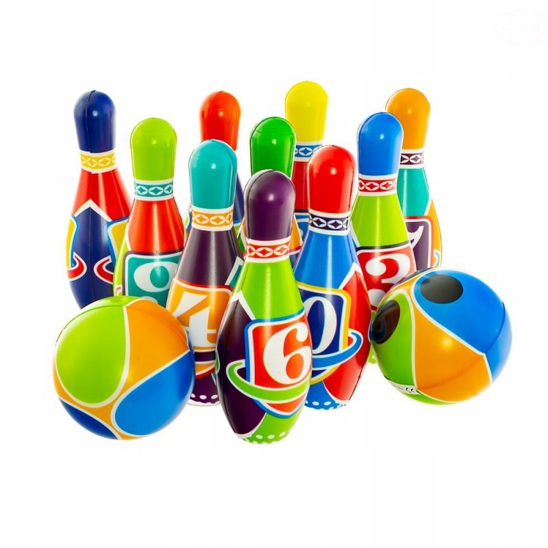 KOLOROWE KREGLE PIANKOWE Z CYFRAMI 2 KULE GRA