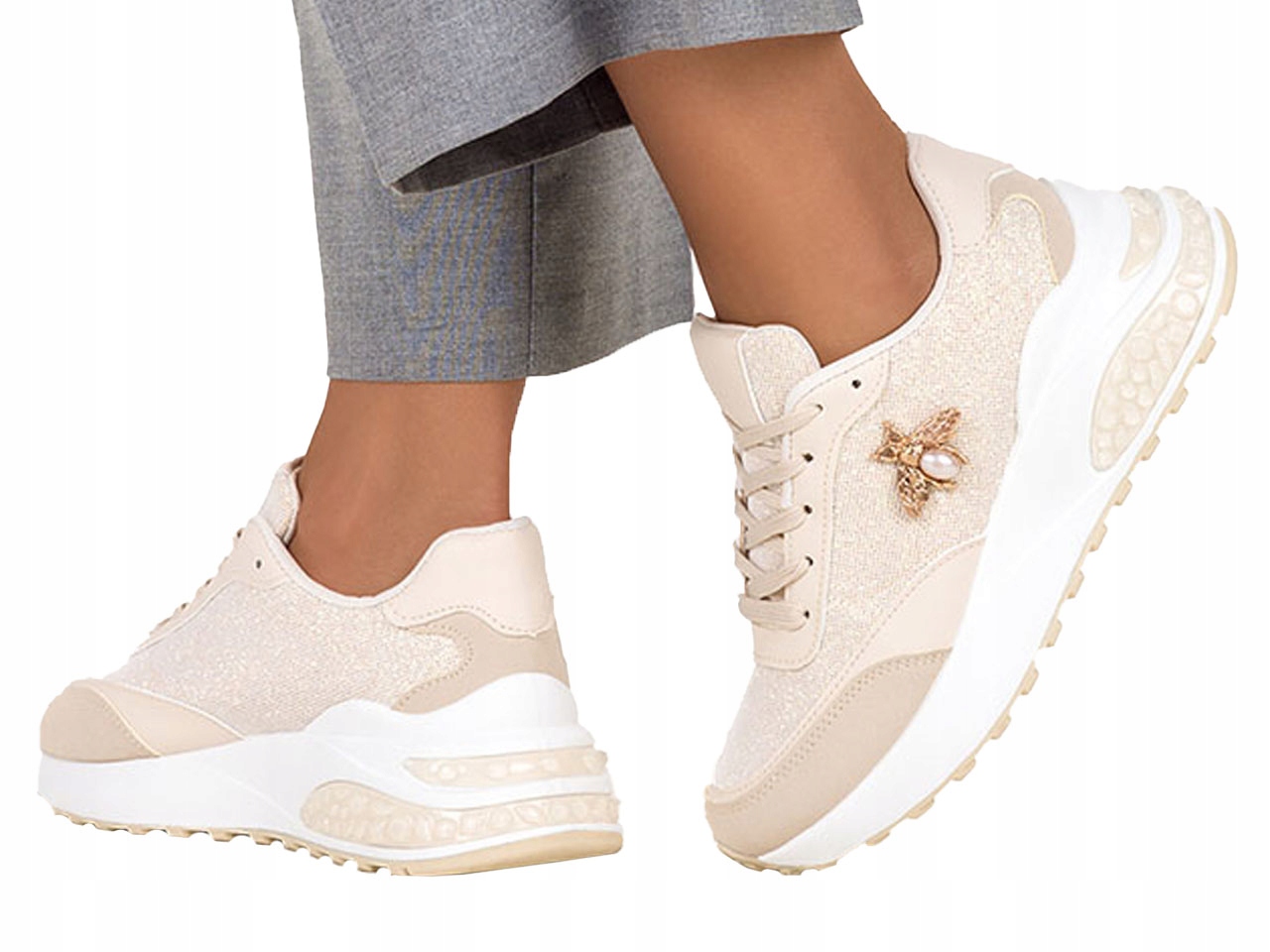 

Buty Sportowe Sneakersy Z Owadem Platforma New 39