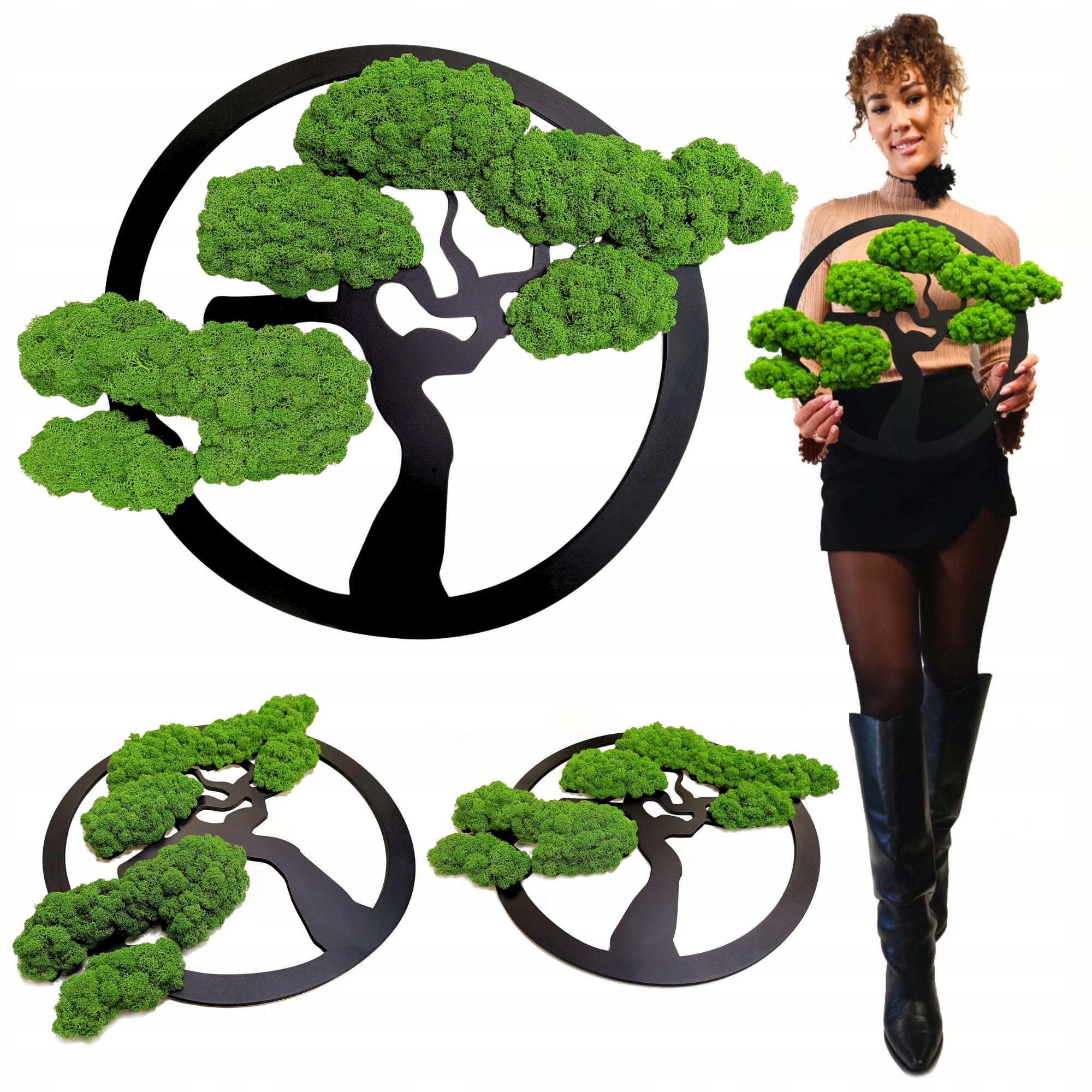 Obraz Z Machu Stromček šťastia života Severský Lišajník Bonsai 53 cm Kvalita