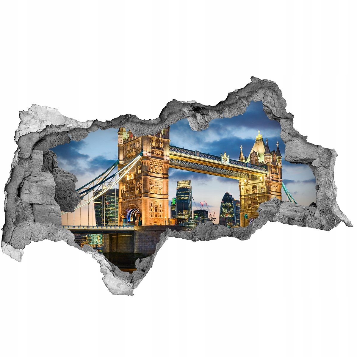 

Fototapeta dziura na ścianę 3d Tower Bridge Londyn