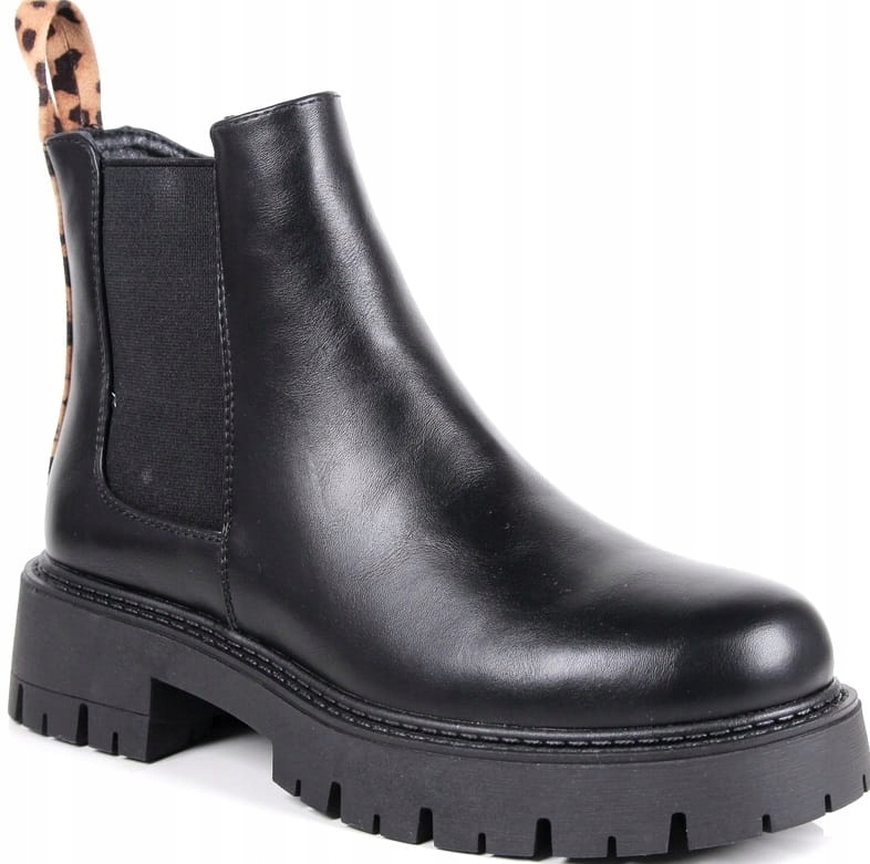 Kotníkové Boty Boty Pro Ženy Teplé Stabilní Zvířecí Potisk Černé 38