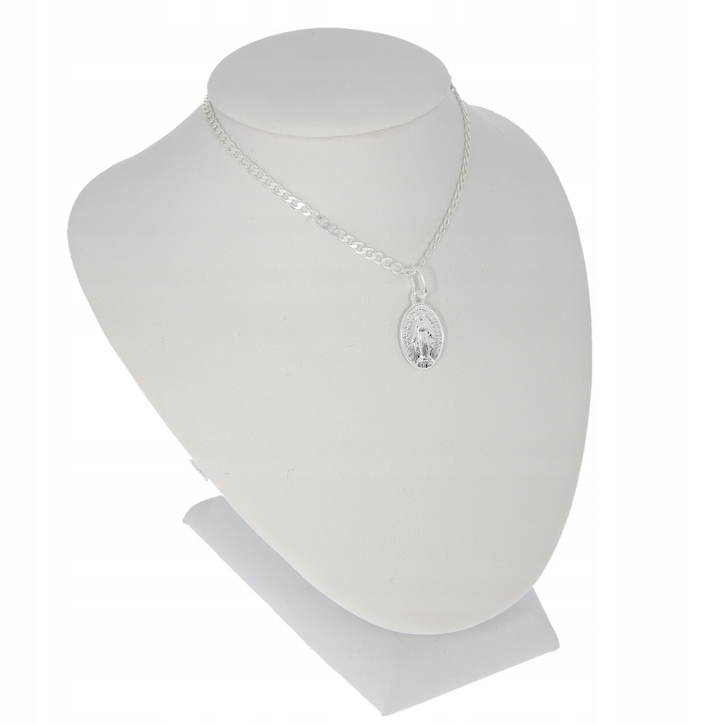 SREBRNY KOMPLET KOMUNIJNY ZESTAW CUDOWNY MEDALIK + ŁAŃCUSZEK 50 CM KOMUNIA Marka Inna marka
