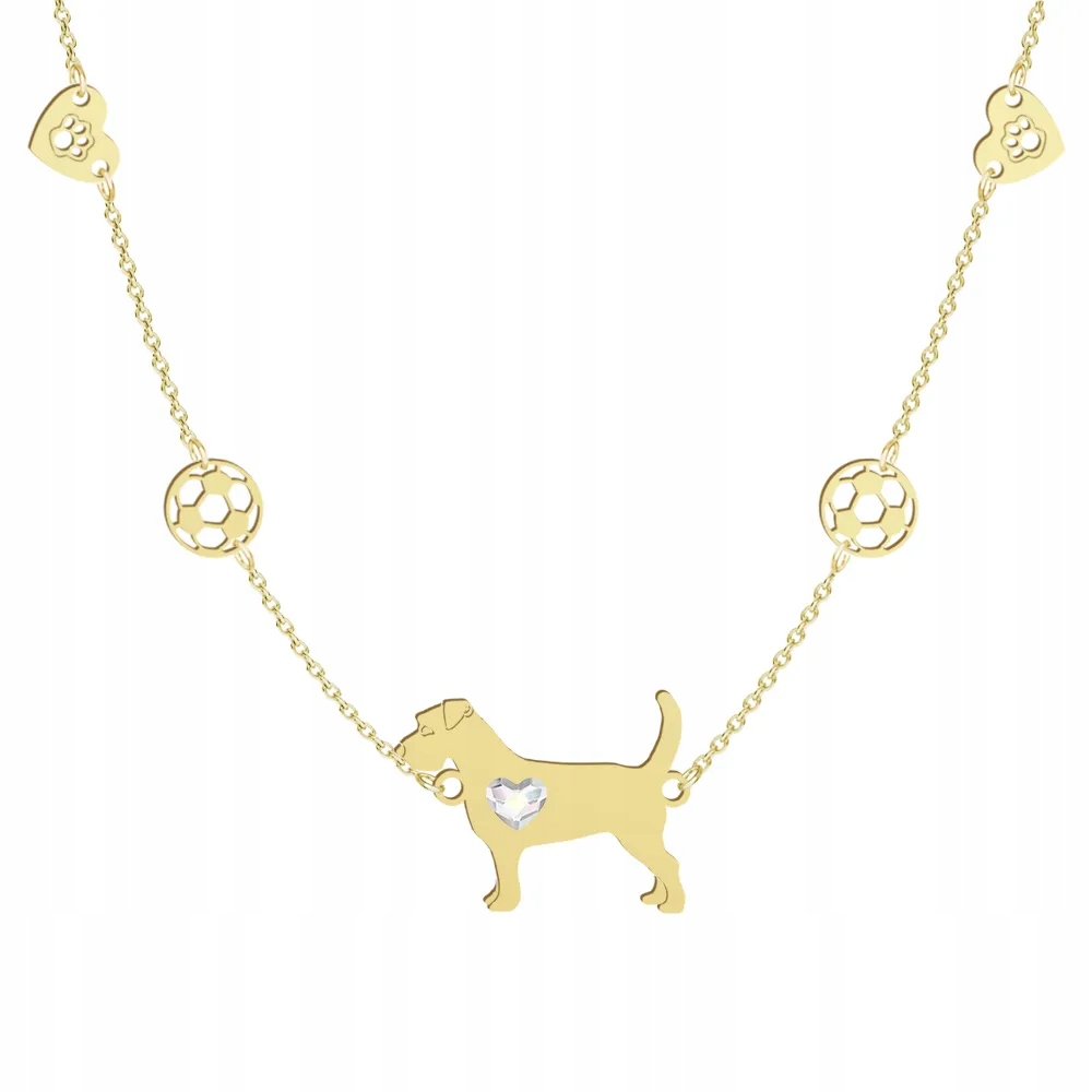 Náhrdelník Zlatý Jack Russell teriér Hrubosrstý 925 Řetízek Gravírování