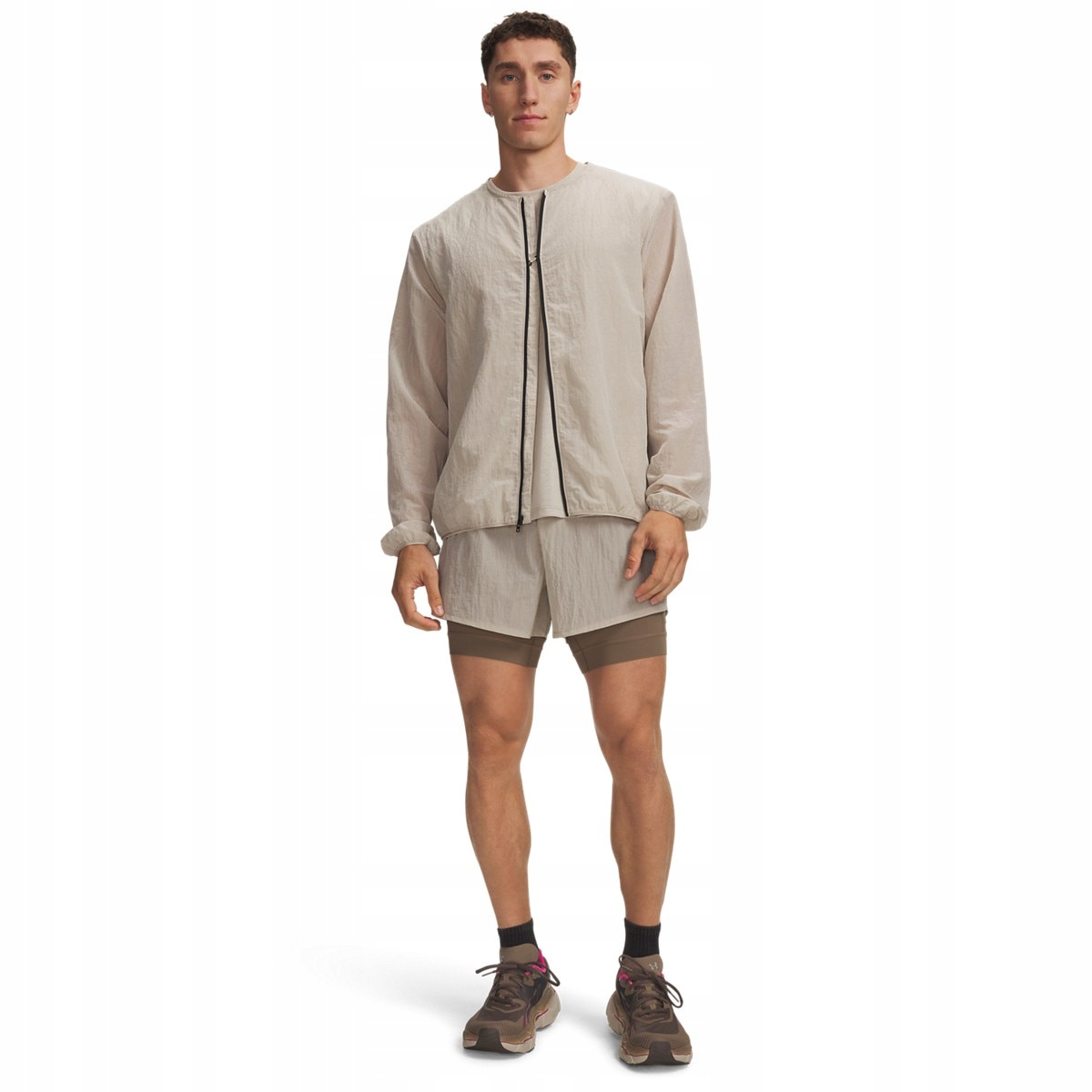 Męskie spodenki do biegania Under Armour Ua Hb Run Short Beżowy S
