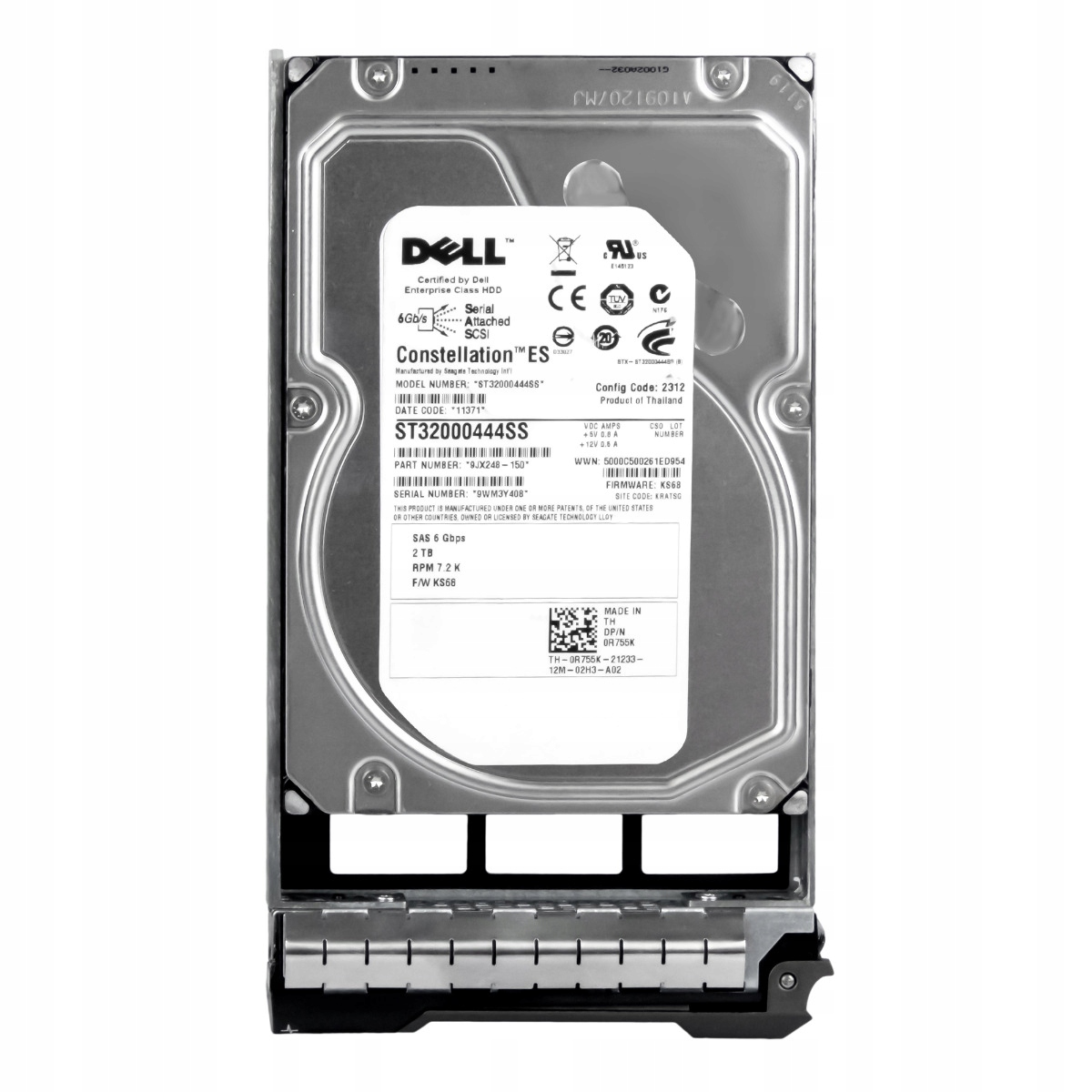 Dell 0R755K 2TB 7.2K 16MB SAS-2 3.5'' ST32000444SS