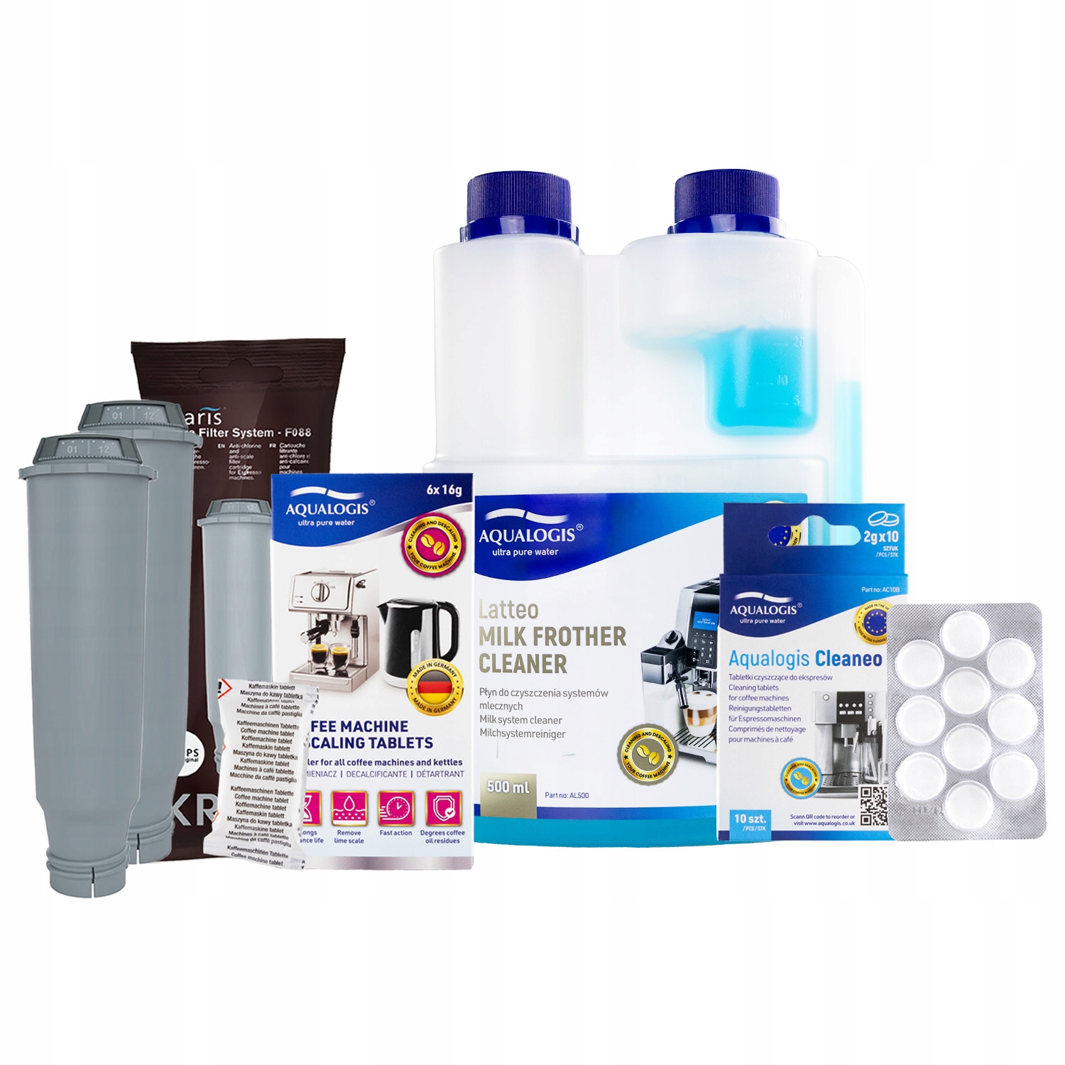 2x Filtr do kávovaru Krups F088 Odvápňovač čisticí kapalina 500 ml