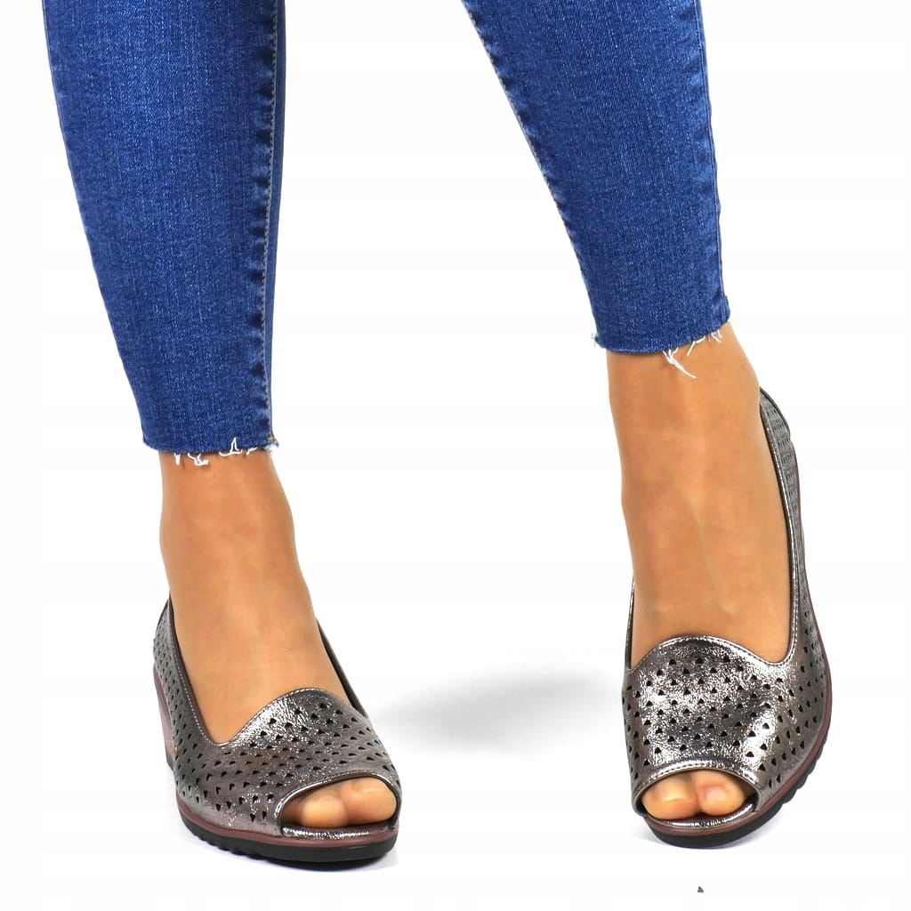 Dámské Pohodlné Polobotky Na Klínku, Kovové, Stabilní