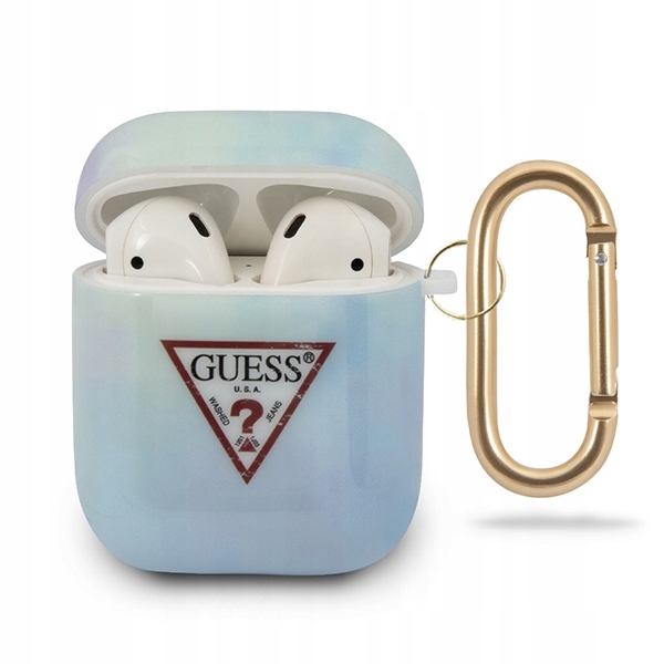 Etui Guess GUACA2TPUMCGC02 do AirPods 1/2 w stylu Tie & Dye niebieskie