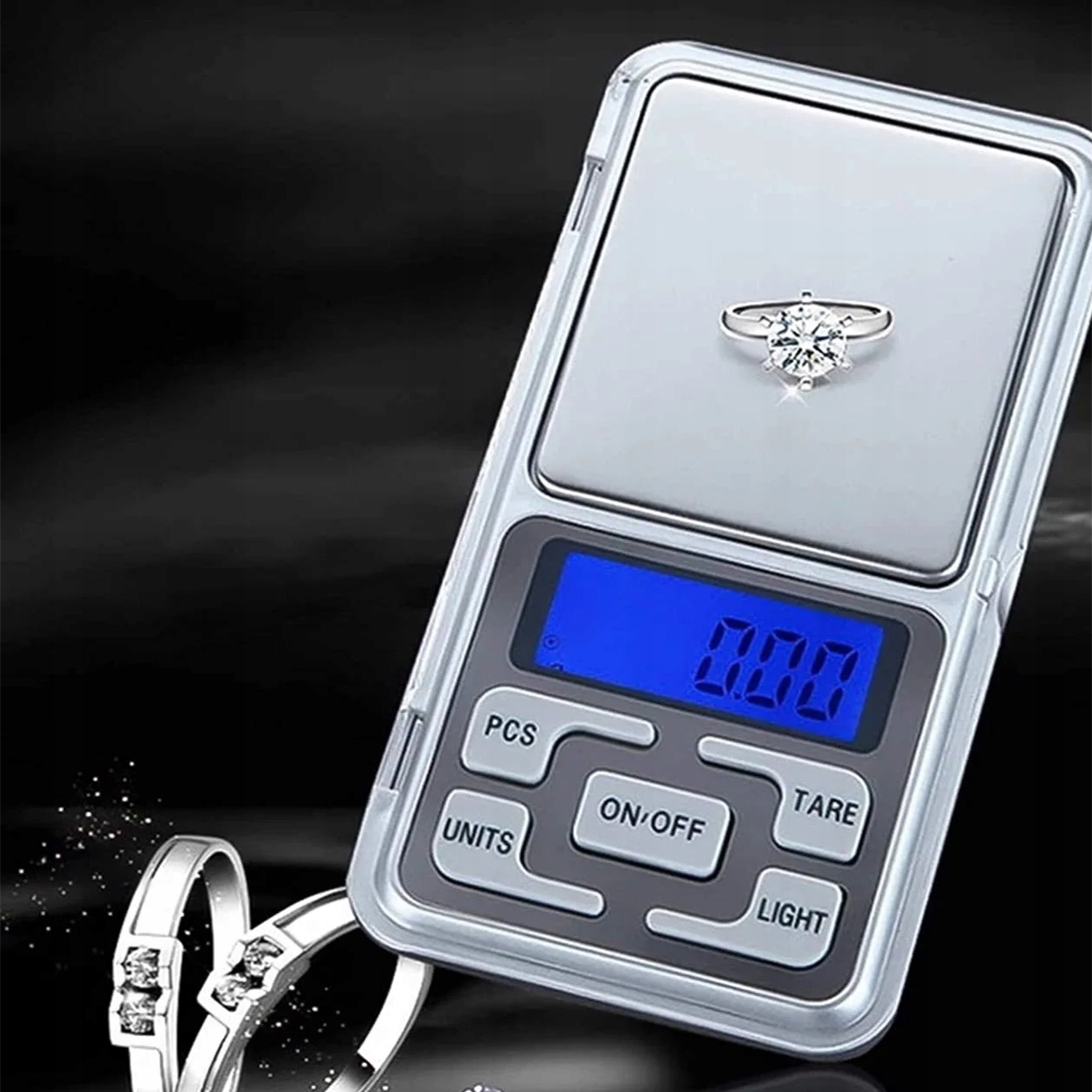 WAGA JUBILERSKA KIESZONKOWA PRZENOŚNA 0,01-200g WYŚWIETLACZ ETUI + BATERIE Kod producenta 272