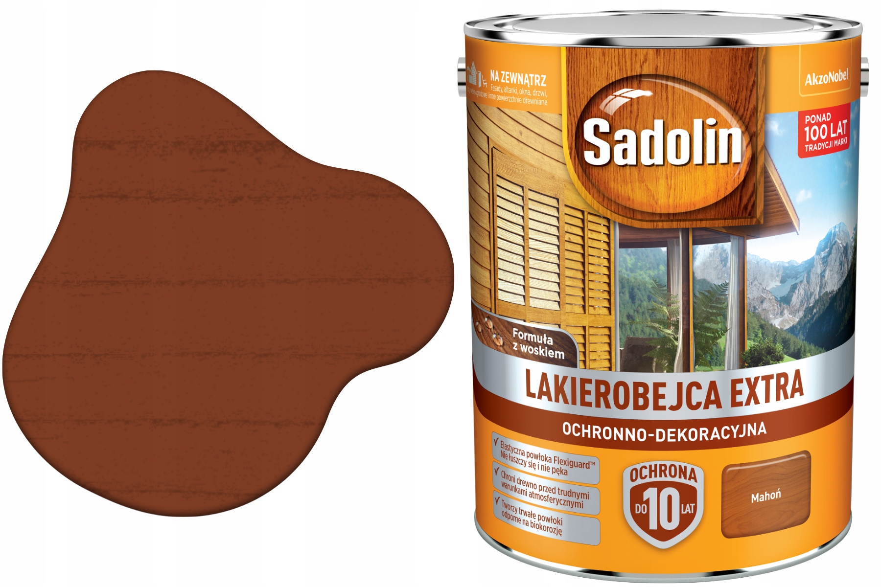 Sadolin Wydajna Lakierobejca Lazura Do Drewna Extra Mahoń 5L