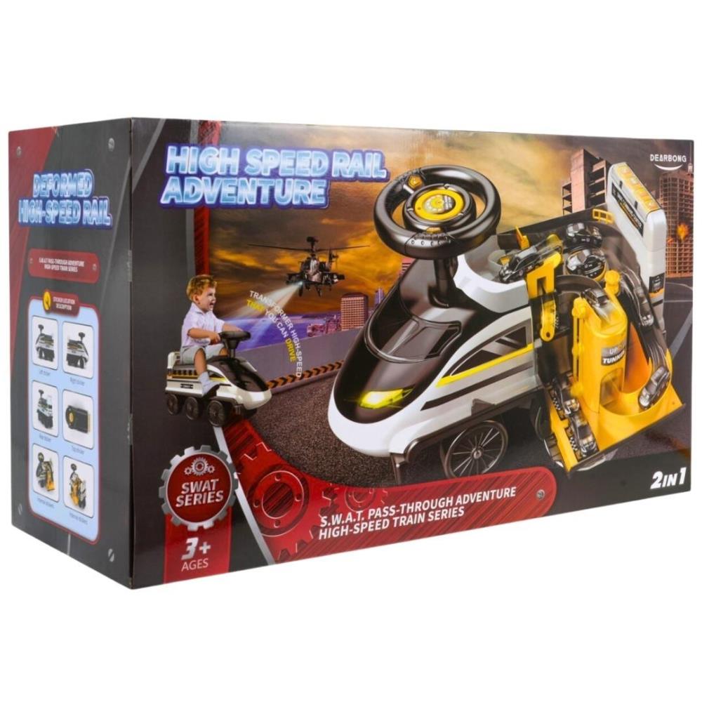 Jeździk Z Parkingiem 2W1 Policja Czarna