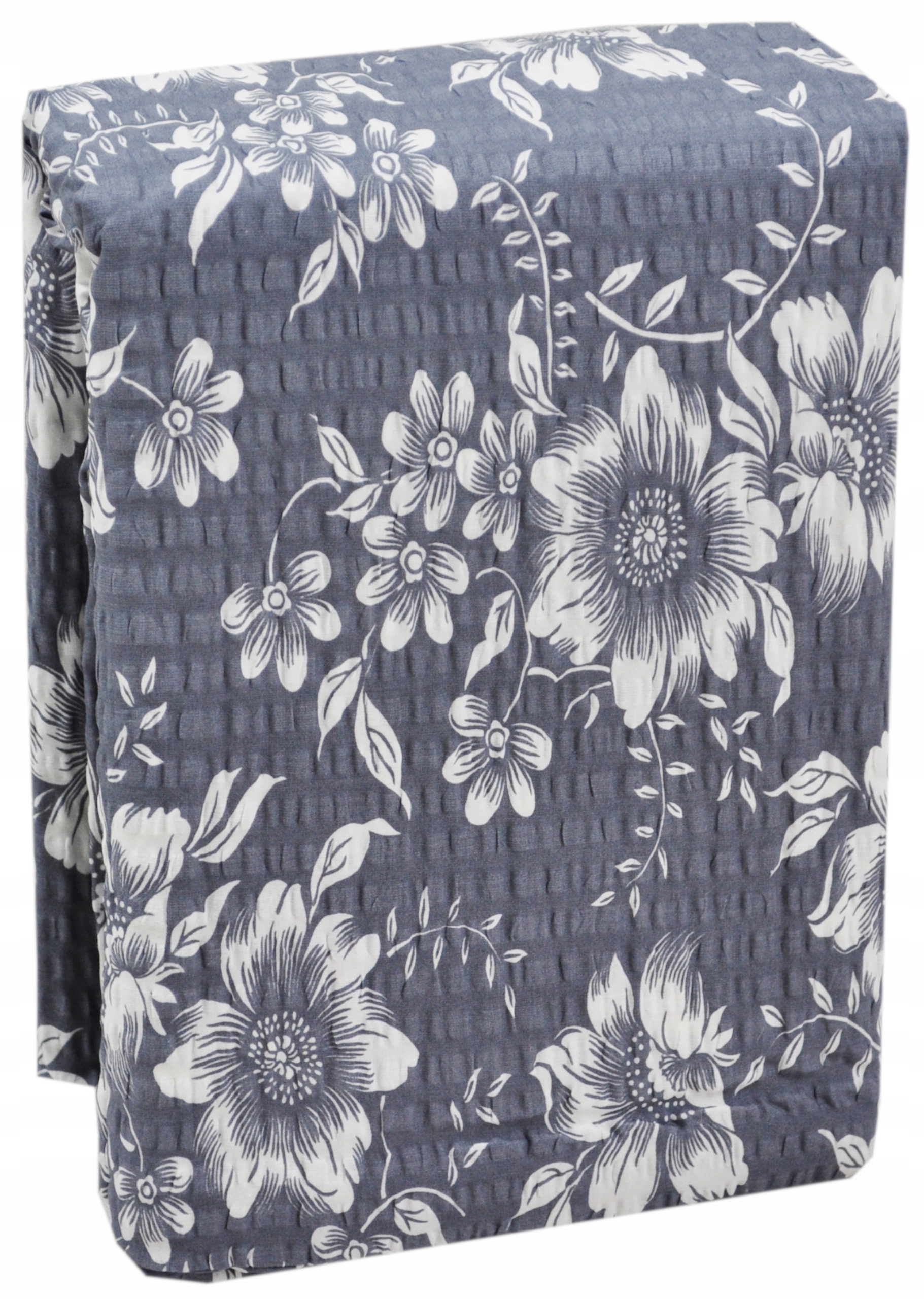 Pościel Z Kory 160X200 Kora Bawełna 100% Bielawa Szara Białe Kwiaty