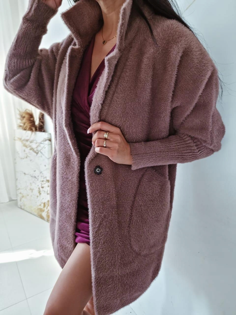 PŁASZCZ ALPAKA KOLORY PŁASZCZ DAMSKI DUŻO KOLORÓW Długość przed kolana