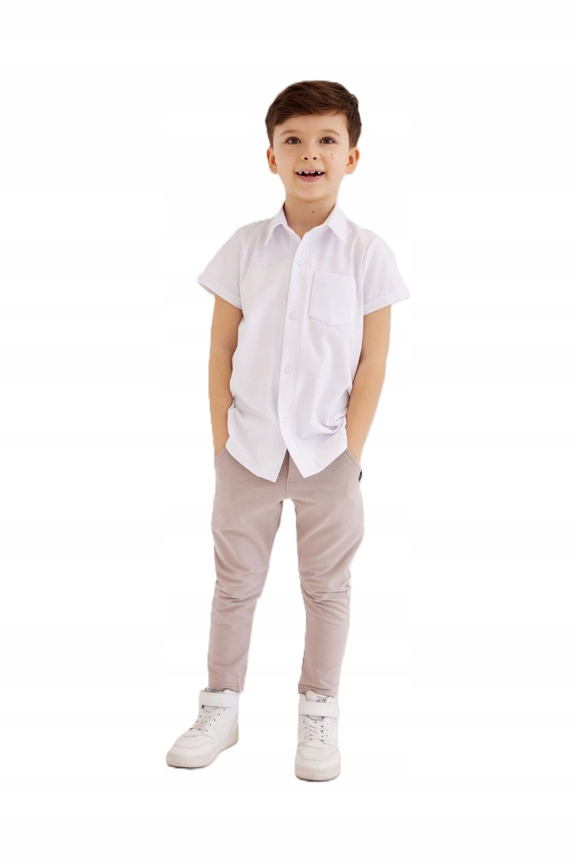 Beżowe spodnie casual All For Kids 104 110