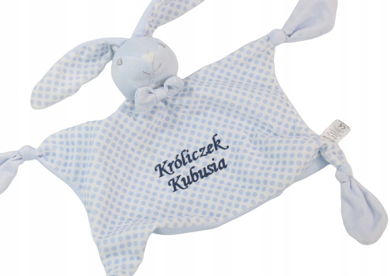 

Przytulanka z haftem Króliczek z imieniem Błękit