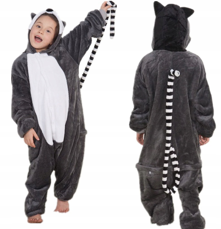 

Piżama Dla Dzieci Dres Lemur Onesie Kigurumi 110