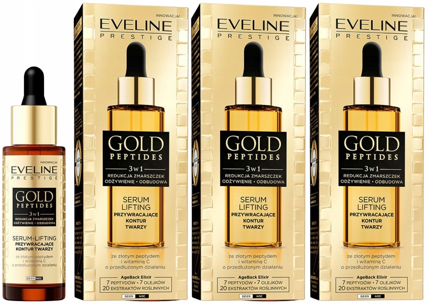 3 x Eveline Gold Peptides sérum Lifting Droper 30 ml Elasticita pleti