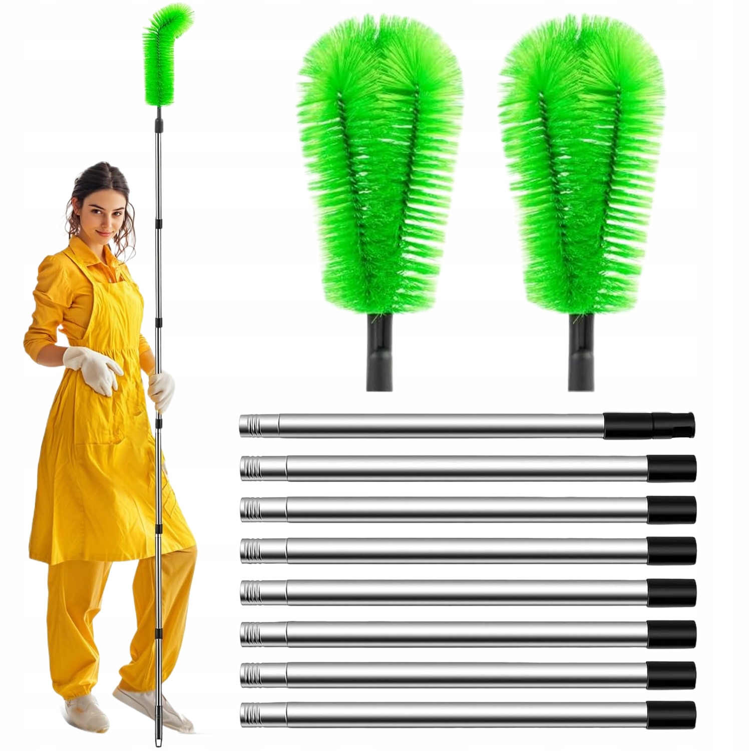 Levně Sada Kartáčů Na Mytí Střešních Žlabů S Teleskopickou Tyčí 300 CM