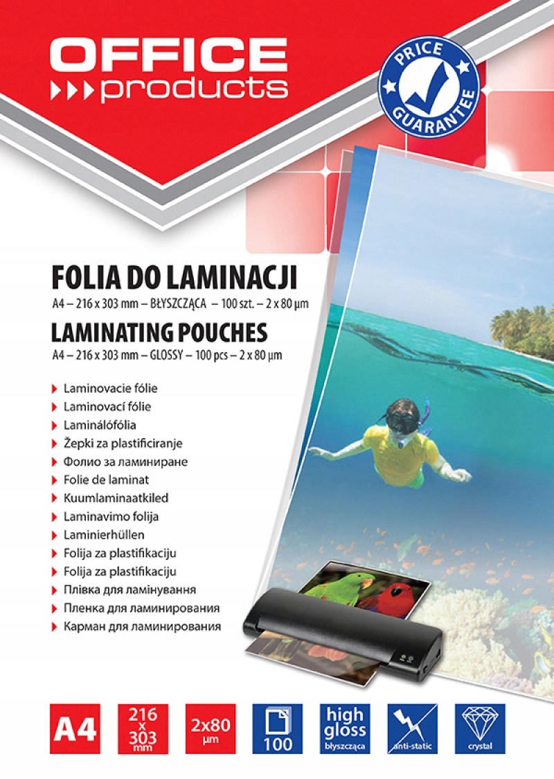 

Folia do laminowania Office A4 2x80mikr 100szt