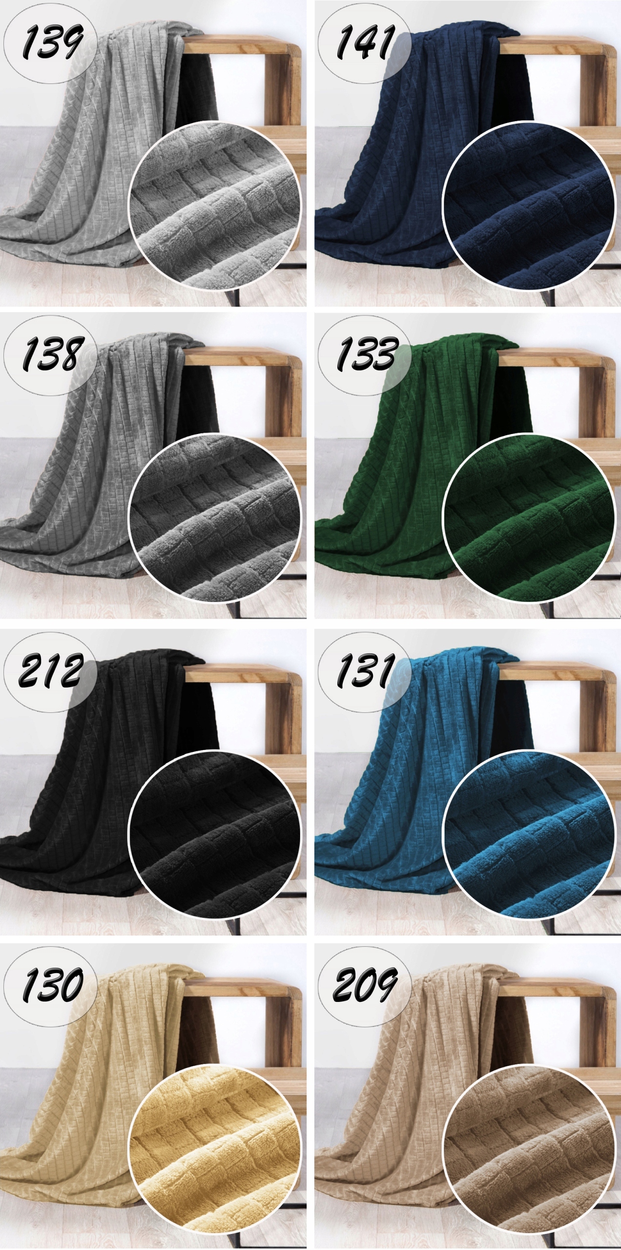 GRUBY KOC WYTŁACZANY PASY JODEŁKA NA ŁÓŻKO MATERAC NARZUTA 200x220 KOLORY Długość (cm) 220