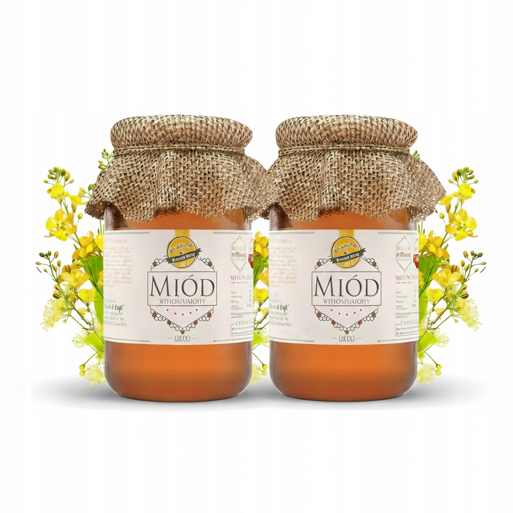 Levně 100% přírodní Vícekvětý Med z vlastní Polský kůže, 1,2 kg, sada 2x