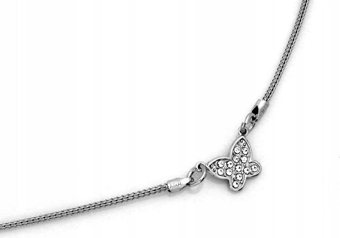 Stříbrný náhrdelník na silném kulatém řetízku 925, přívěsek motýlek, 45 cm