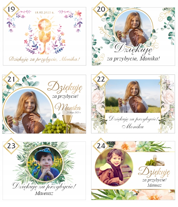 Magnesy Komunijne Komunia podziękowanie Pierwsza Komunia Święta prezent Okazje komunia